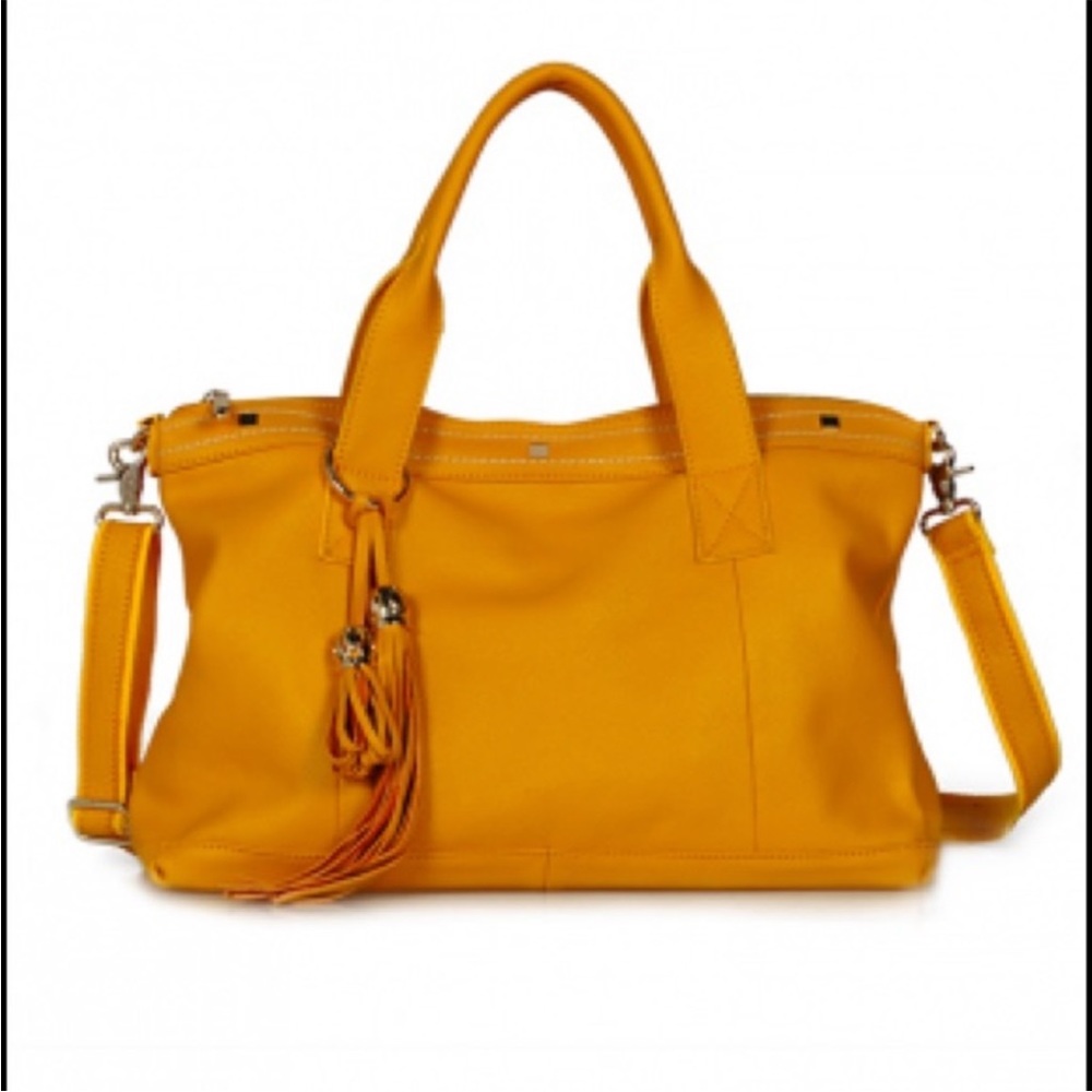 Cuore & Pelle Amelia Mustard Leather Bag